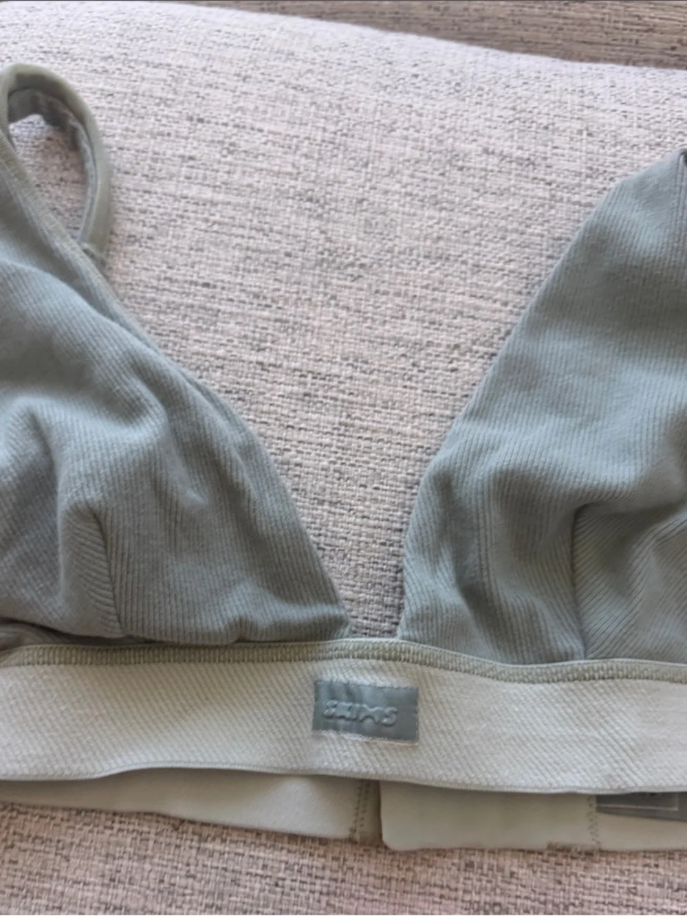 SKIMS large cotton rib plunge bralette size large